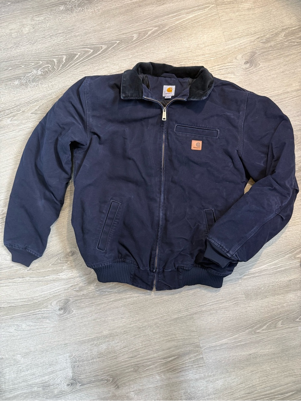 Carhartt Bankston Sandstone Duck Bomber Jacket in Midnight (Navy) 101228-403